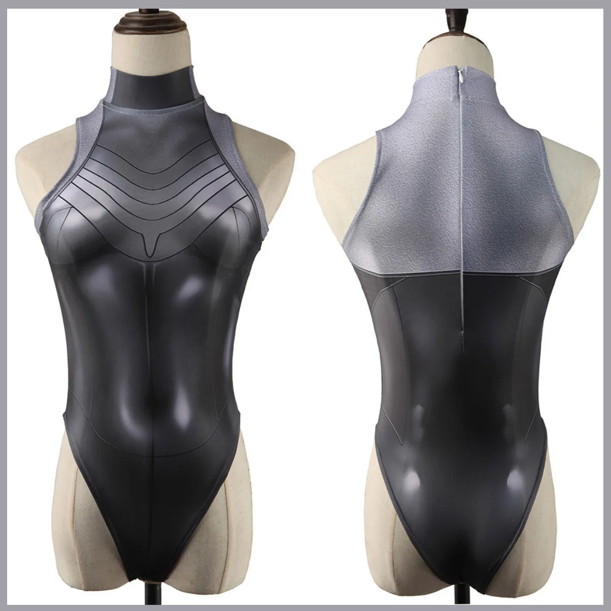 Anime Cosplay Jumpsuit - ชุดคอสเพลย์หุ่นยนต์แฝดสำหรับผู้หญิง ชุดจั๊มสูทรัดรูปเซ็กซี่ ชุดว่ายน้ำฤดูร้อน พร้อมวิกผม สไตล์ Atomic