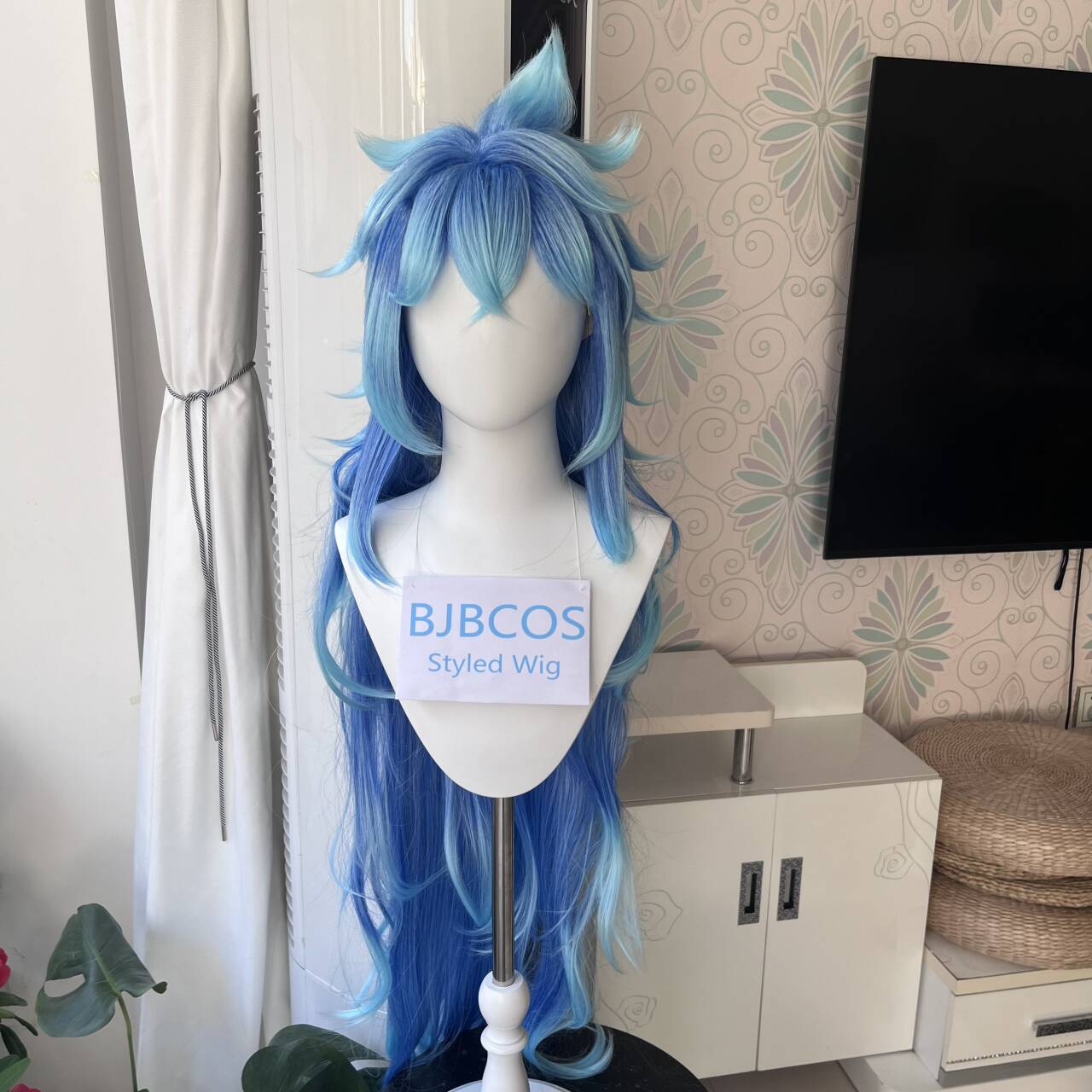 Anime Cosplay Blue Hair - [วิกผมแฟชั่น]วิกผมคอสเพลย์ Idia วิกผมอนิเมะแบบ Twisted Wig Wonderland