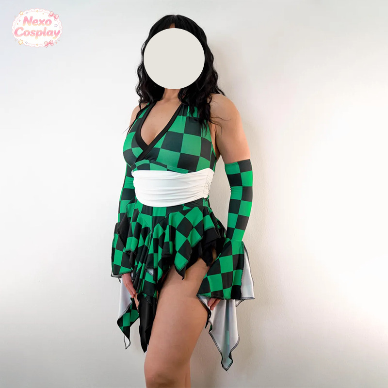 Anime Cosplay Jumpsuit - ชุดคอสเพลย์ทันจิโร่ คามาโดะ ชุดว่ายน้ำสำหรับทุกเพศ ชุดจั๊มสูทวันพีซสำหรับฮาโลวีน NexoCosplay