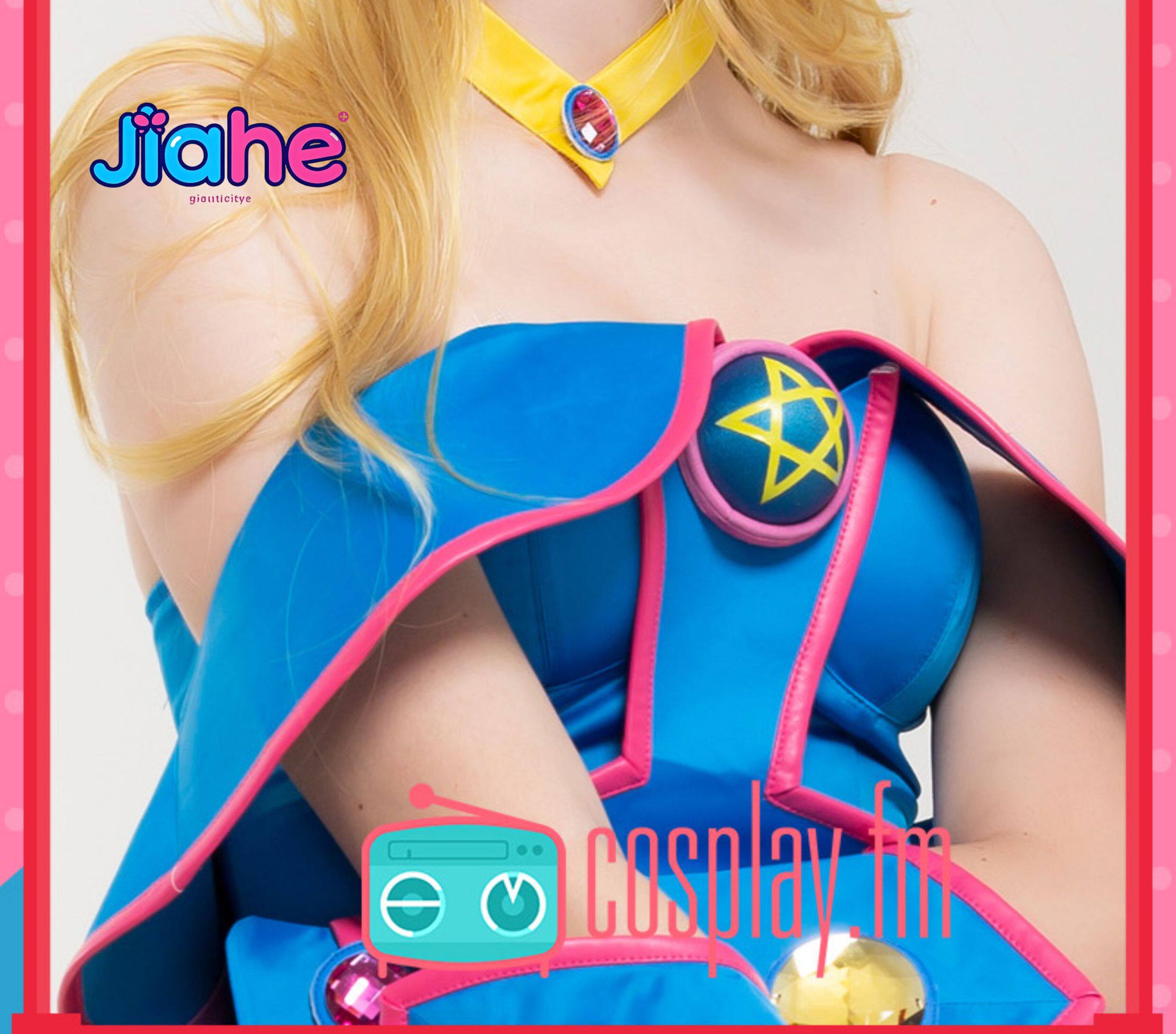 Anime Cosplay Jumpsuit - สาวนักเวทดำอนิเมะ ยูกิโอ คอสเพลย์ ชุดคอสตูมพร้อมหมวก ชุดจั๊มสูทสีน้ำเงินเซ็กซี่สำหรับผู้หญิง วิกผม