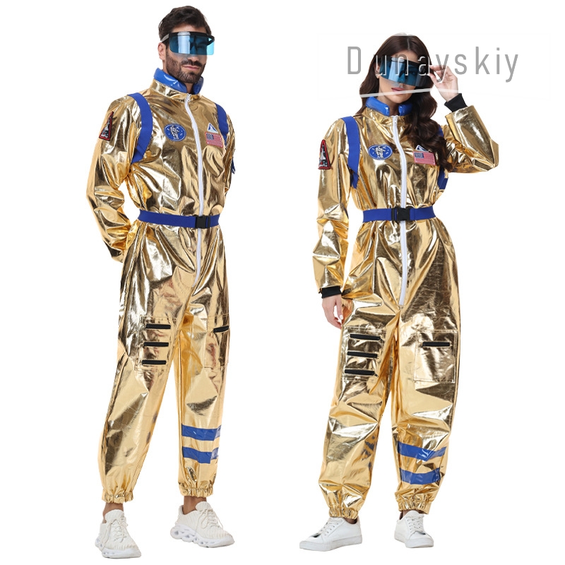 ชุดนักบินอวกาศสีทองเมทัลลิกเงา - Anime Cosplay Couple บทวิจารณ์และราคา
