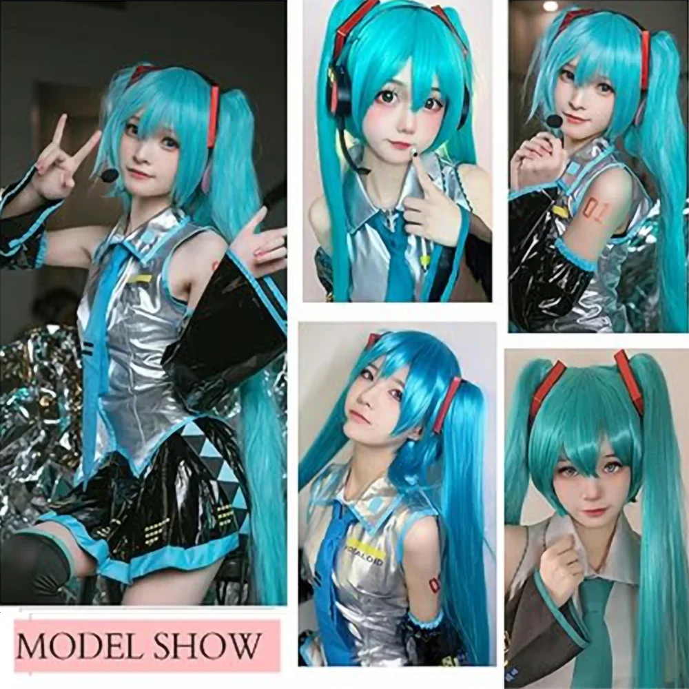 2026 มิกุคอสเพลย์วิกผมยาว 105  - Anime Cosplay Blue Hair บทวิจารณ์และราคา